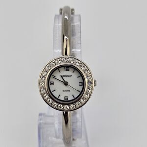 Gossip Women's Watch 27MM White Dial‎ Gray Bracelet Band 7" New Battery